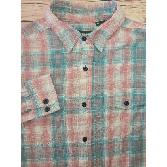 Orvis Mens Classic Fit Button-Up Plaid Shirt Medium  Pink & Blue - Picture 3 of 7
